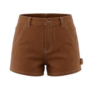 Gogo 235-R Jeans Brown Corduroy Carpenter Shorts Stretch Women Size 9